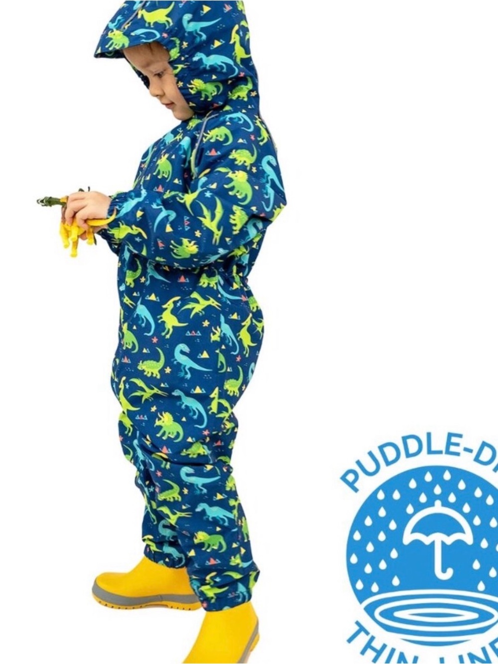 Jan & Jul - Kids Dinosaur Rain suit - Blue and Green